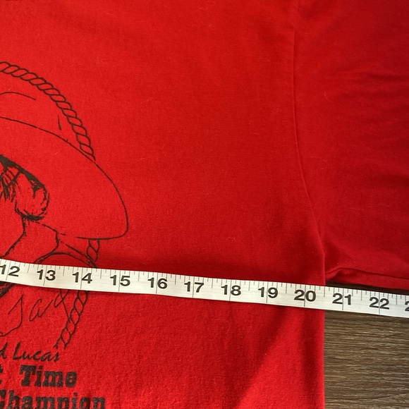 Women’s Large EUC Red Tad Lucas Cowgirl Long Sleeve T Shirt Jerzees - Picture 6 of 9